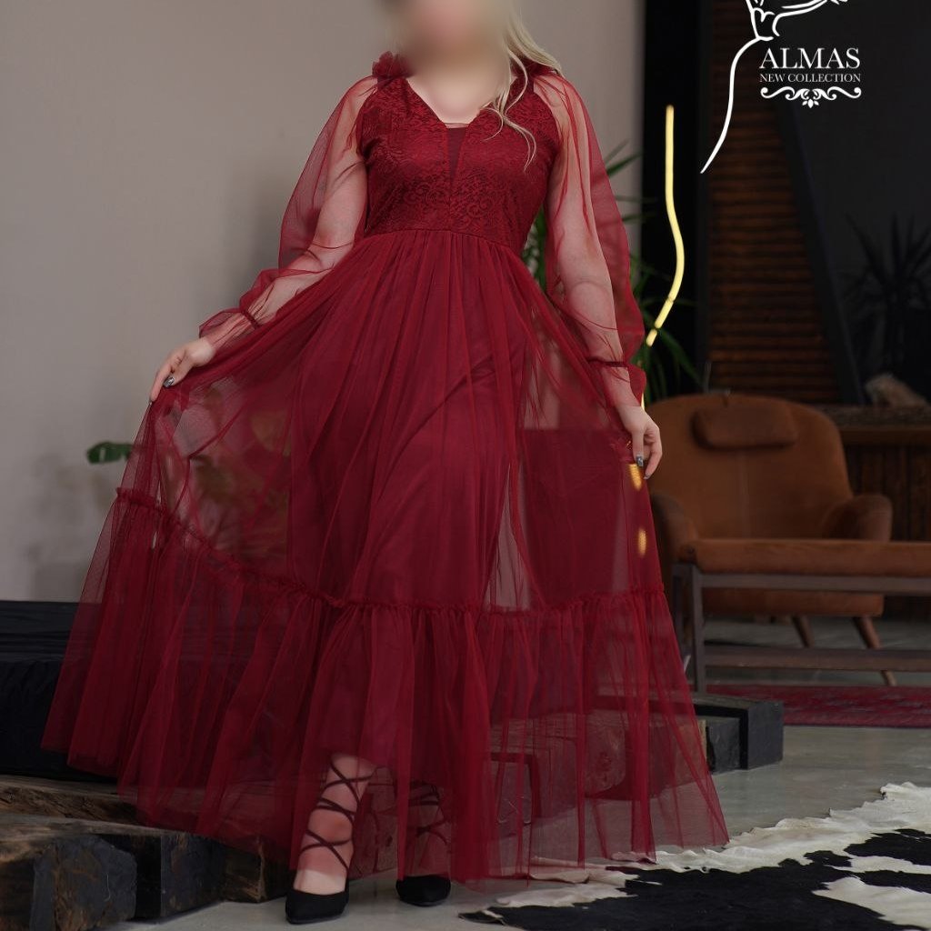 ماکسی مجلسی شیک مدل راحیل کد 2518 سایزبندی 38 تا 50