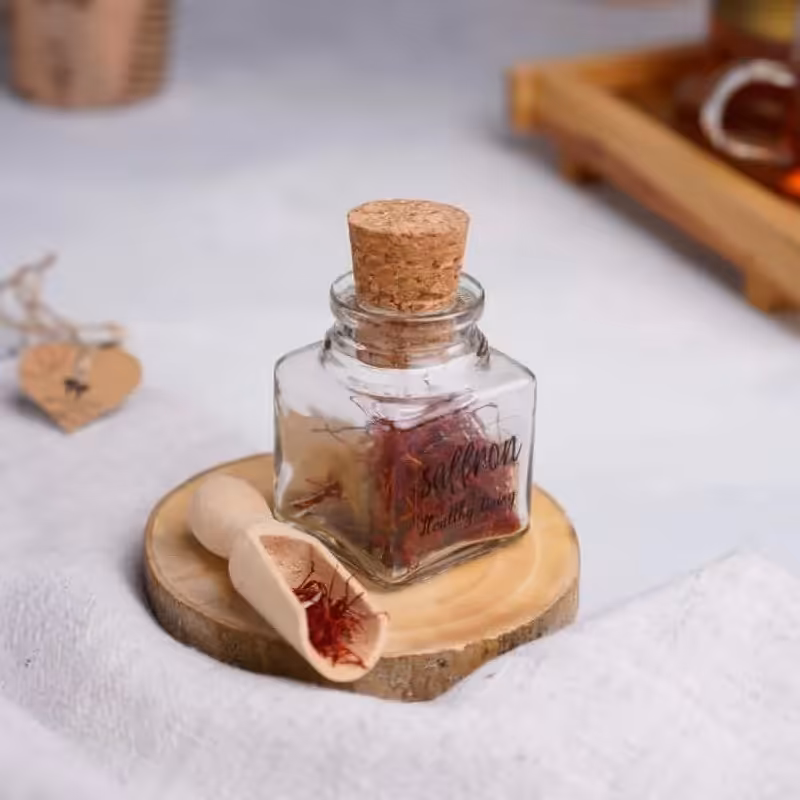 ظرف زعفران شیشه ای 