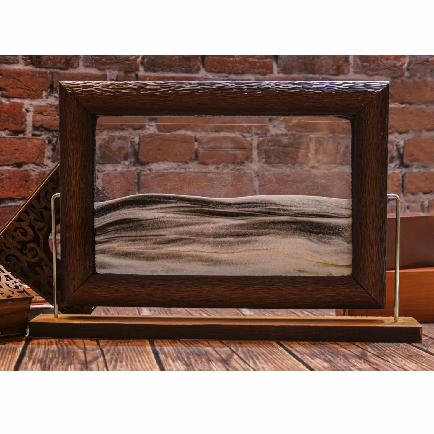 تابلو شنی طرح  مستطیل قهوه ای