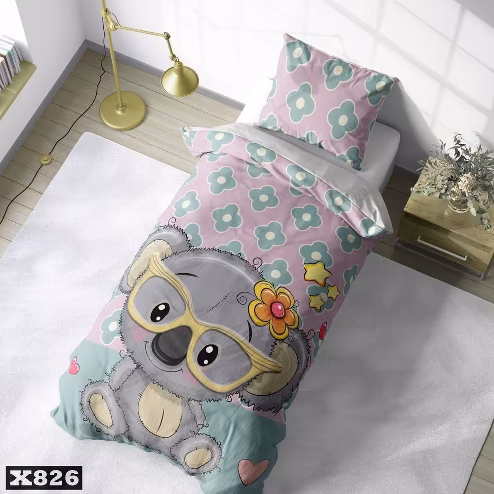 روتختی تکنفره کودک طرح خرس عینکی برواگالری با جنس نخ پنبه و کیفیت و دوخت درجه یک