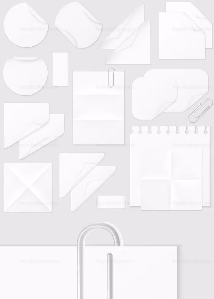 وکتور مجموعه المان های کاغذی و برچسب - گرافیک با طعم تربچه