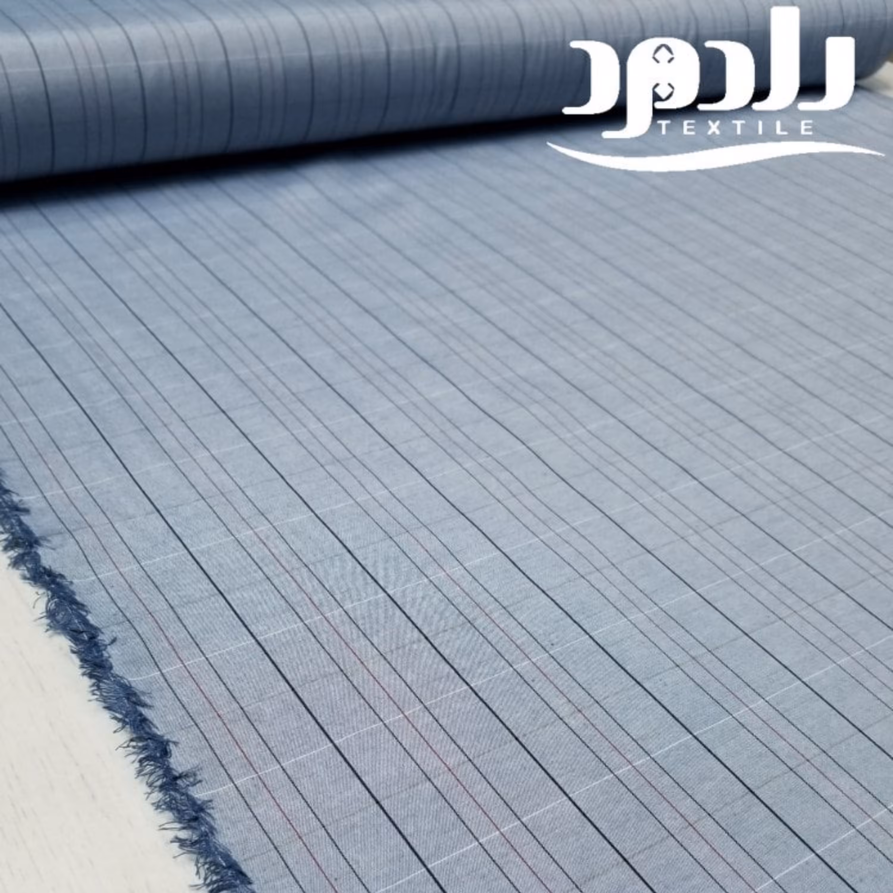 پارچه پوپلین چهارخانه آبی سرمه ای کد 710001