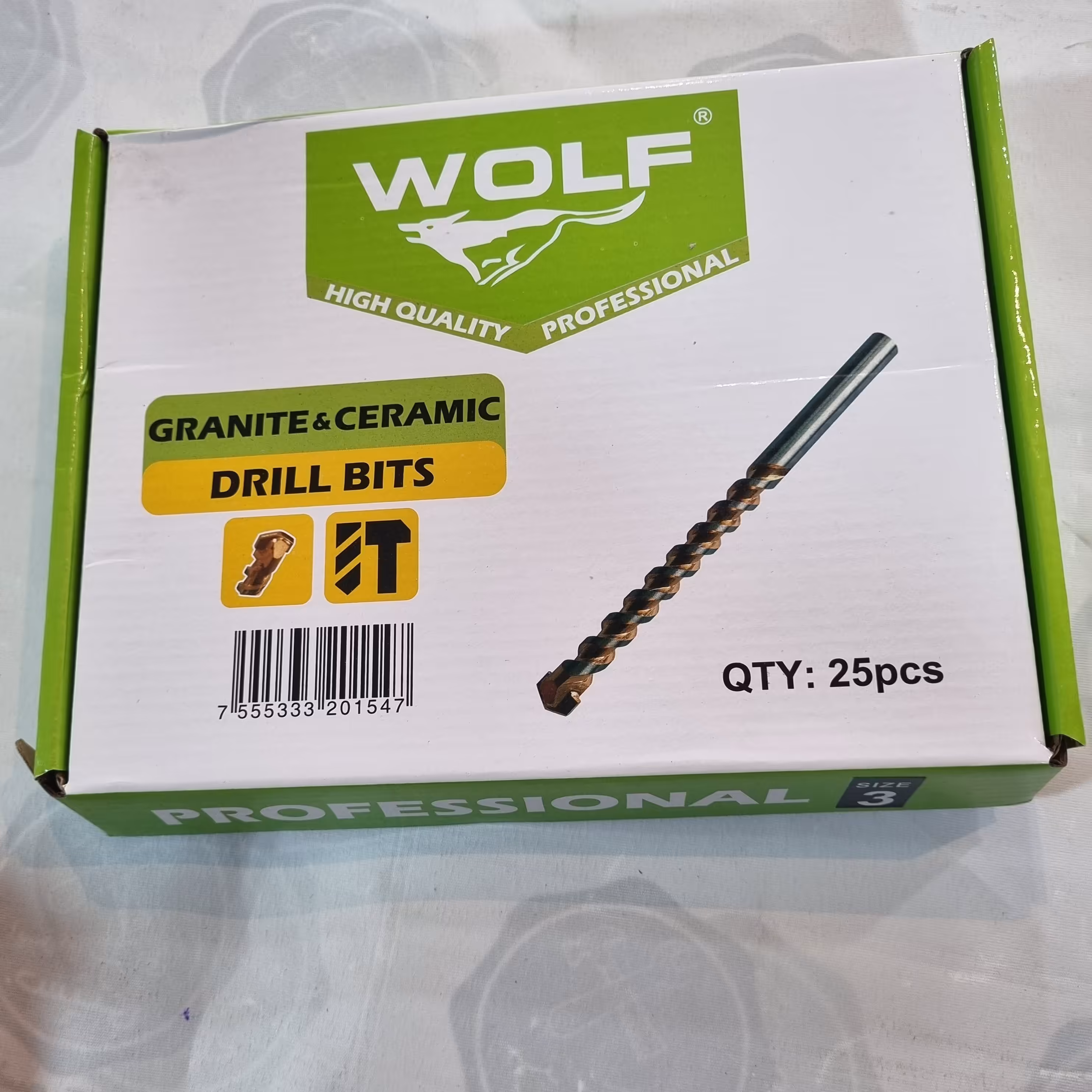 مته الماسه گرانیت و سرامیک حرفه ای سایز 3ولف