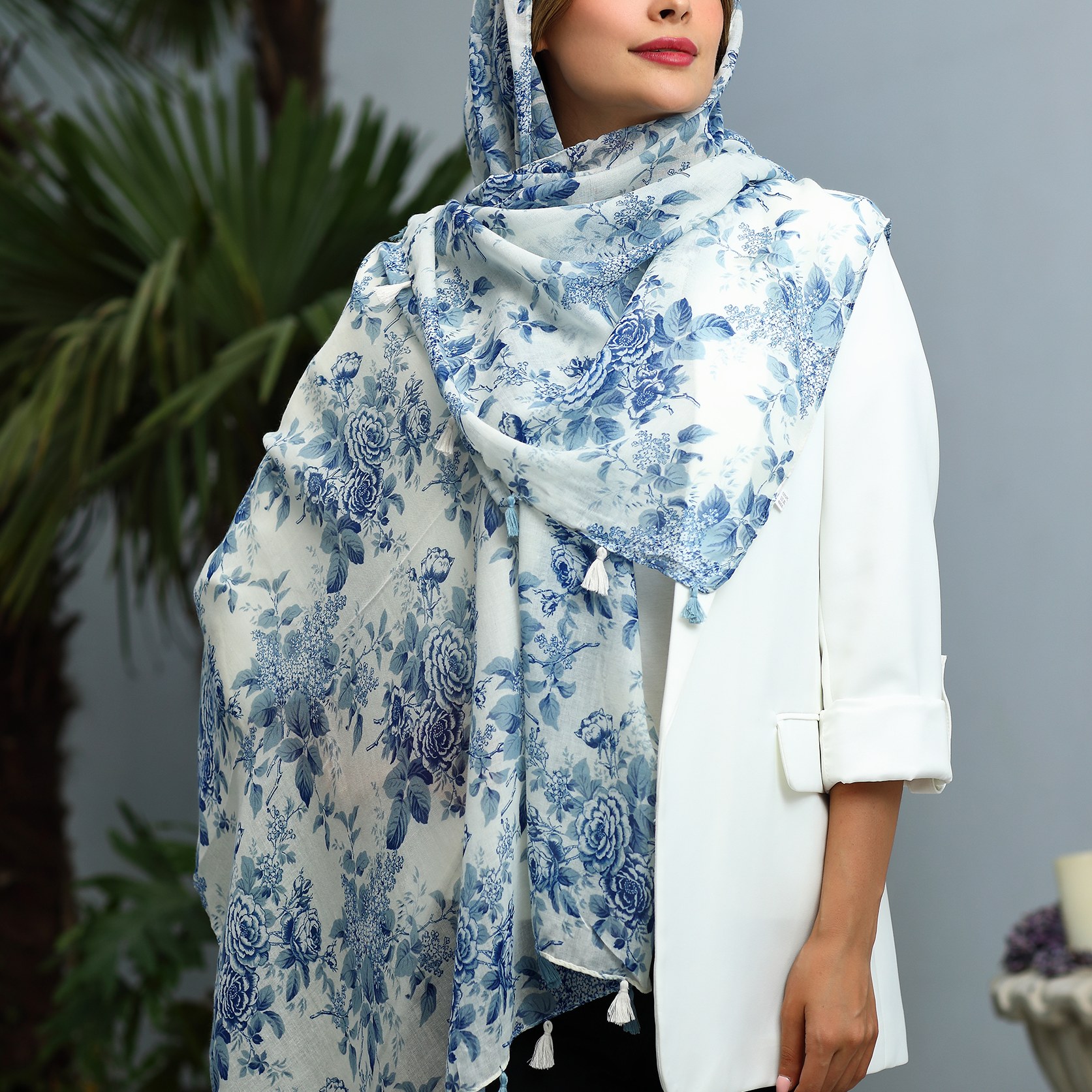 شال نخی منگوله دار کد 35148