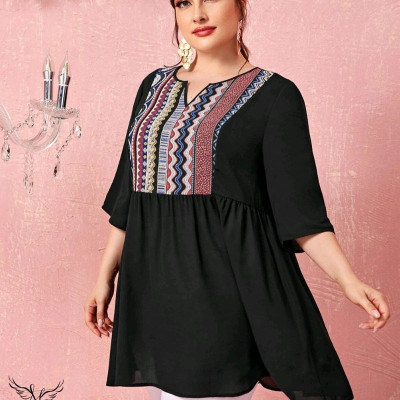 تونیک مجلسی یقه جواهری آستین سه ربع