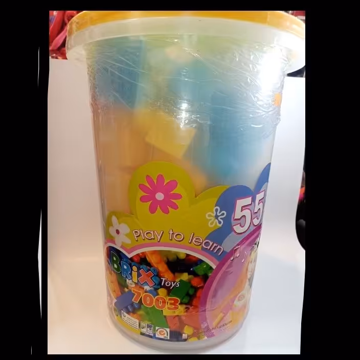 لگو سایز خیلی بزرگ خانه بازی آجر سازی  بسته بندی سطلی بزرگ
55 تیکه خیلی بزرگ