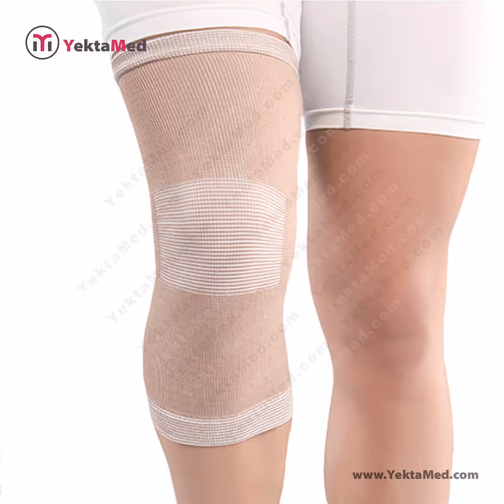 زانوبند الاستیک ژاکارد پاک سمن کد 130 - یکتامد YektaMed