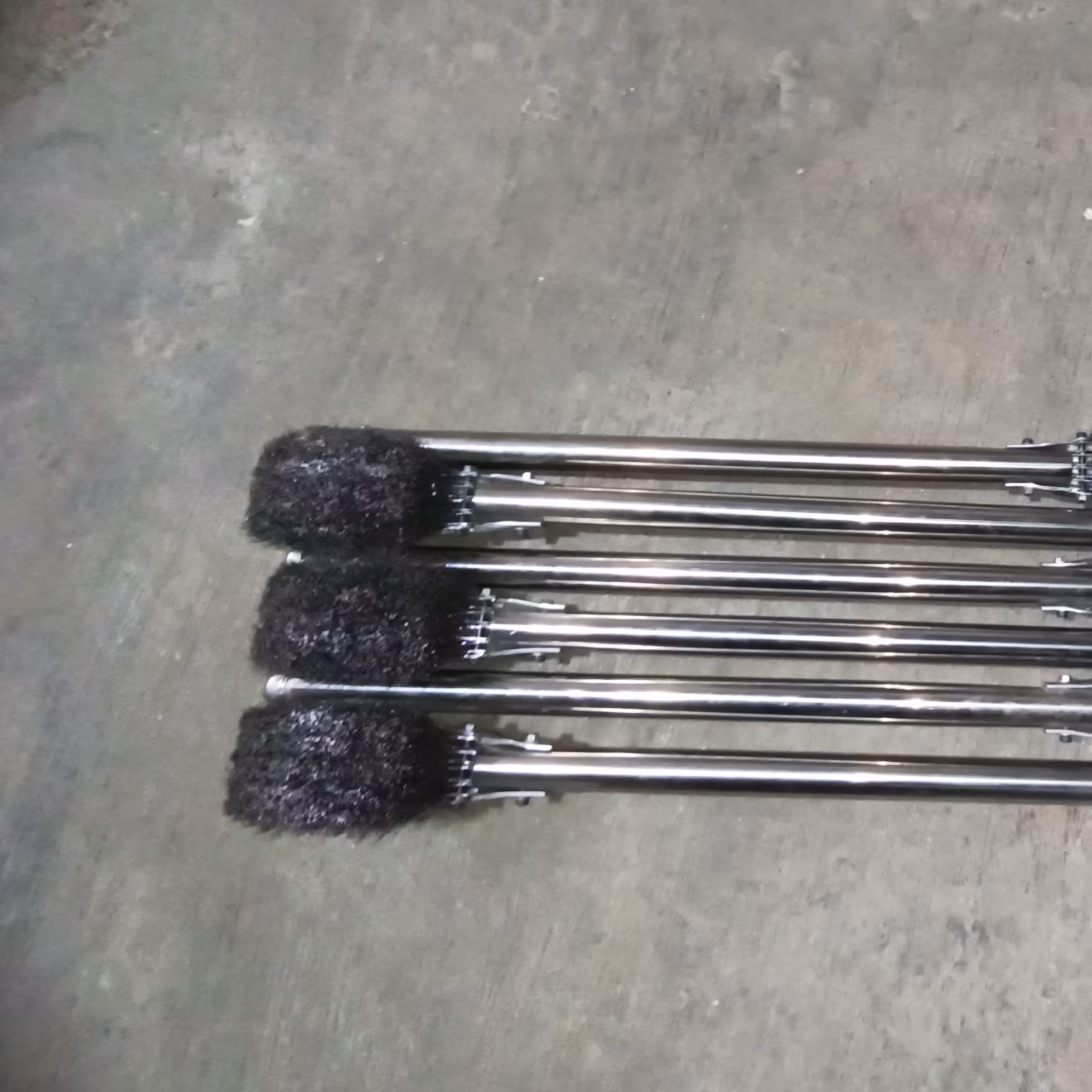 برس سیمی مسواکی دسته بلند استیل