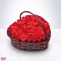 سبد گل طبیعی گل بازار مدل رز قلبی