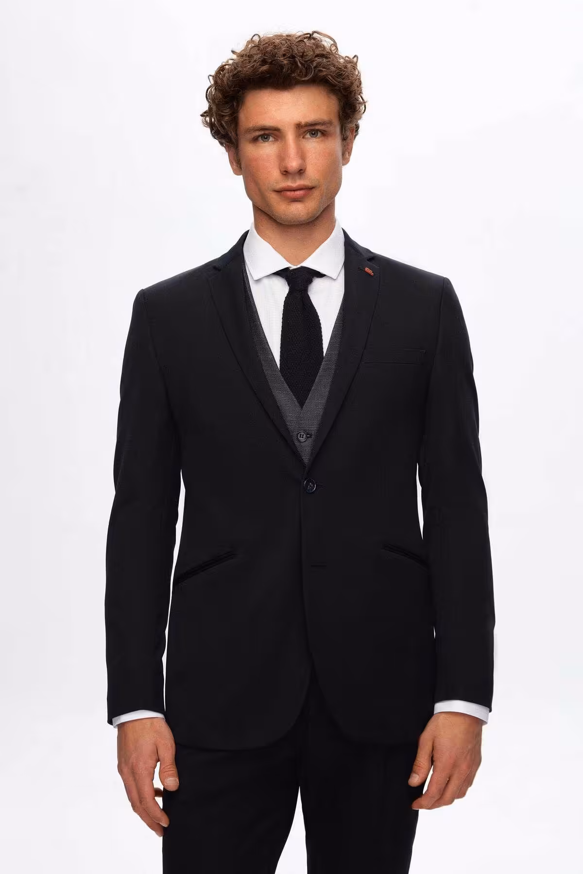 کت وشلوار آبی مردانه SLIM FIT NAVY TEAM با ترکیب TWN