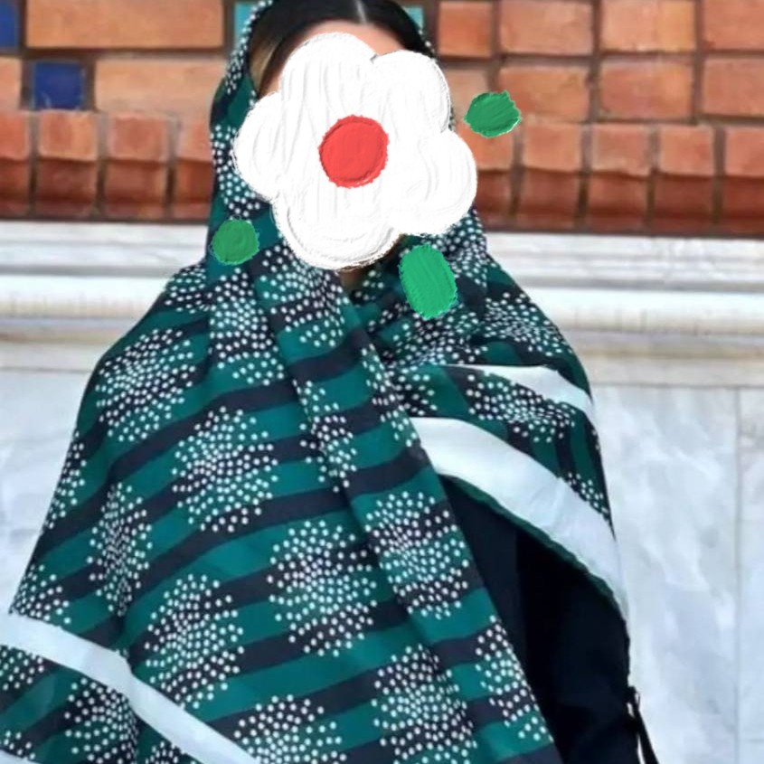روسری نخی تابستانه زیبا وشیک وخوش رنگ دور دست دوز جذاب