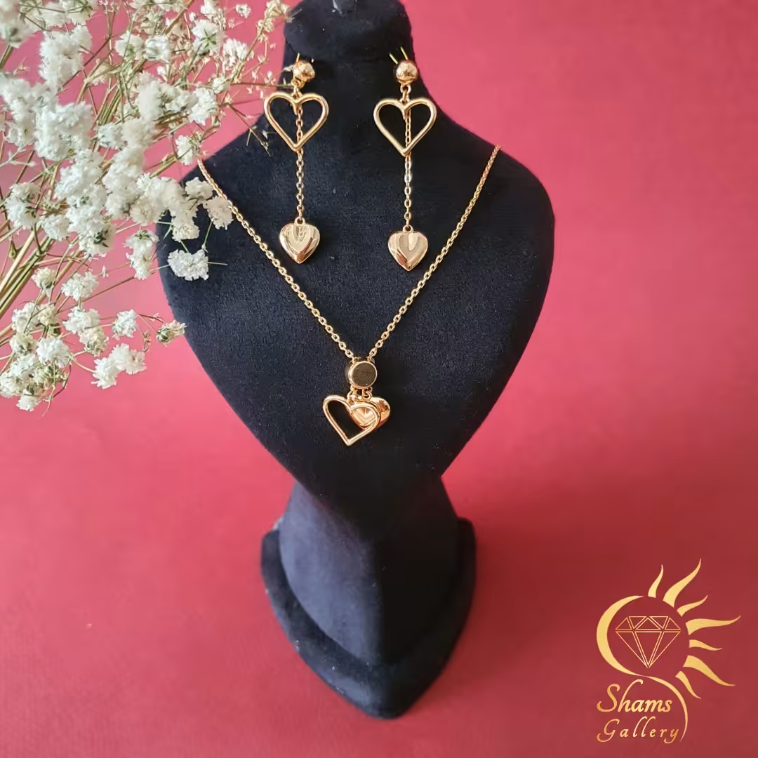 نیم‌ست طرح قلب آویز برند ژوپینگ / xuping  شامل گردنبند و گوشواره
