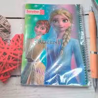 دفتر مشق 100 برگ سیمی صنوبر طرح فروزن جلد طلقی 