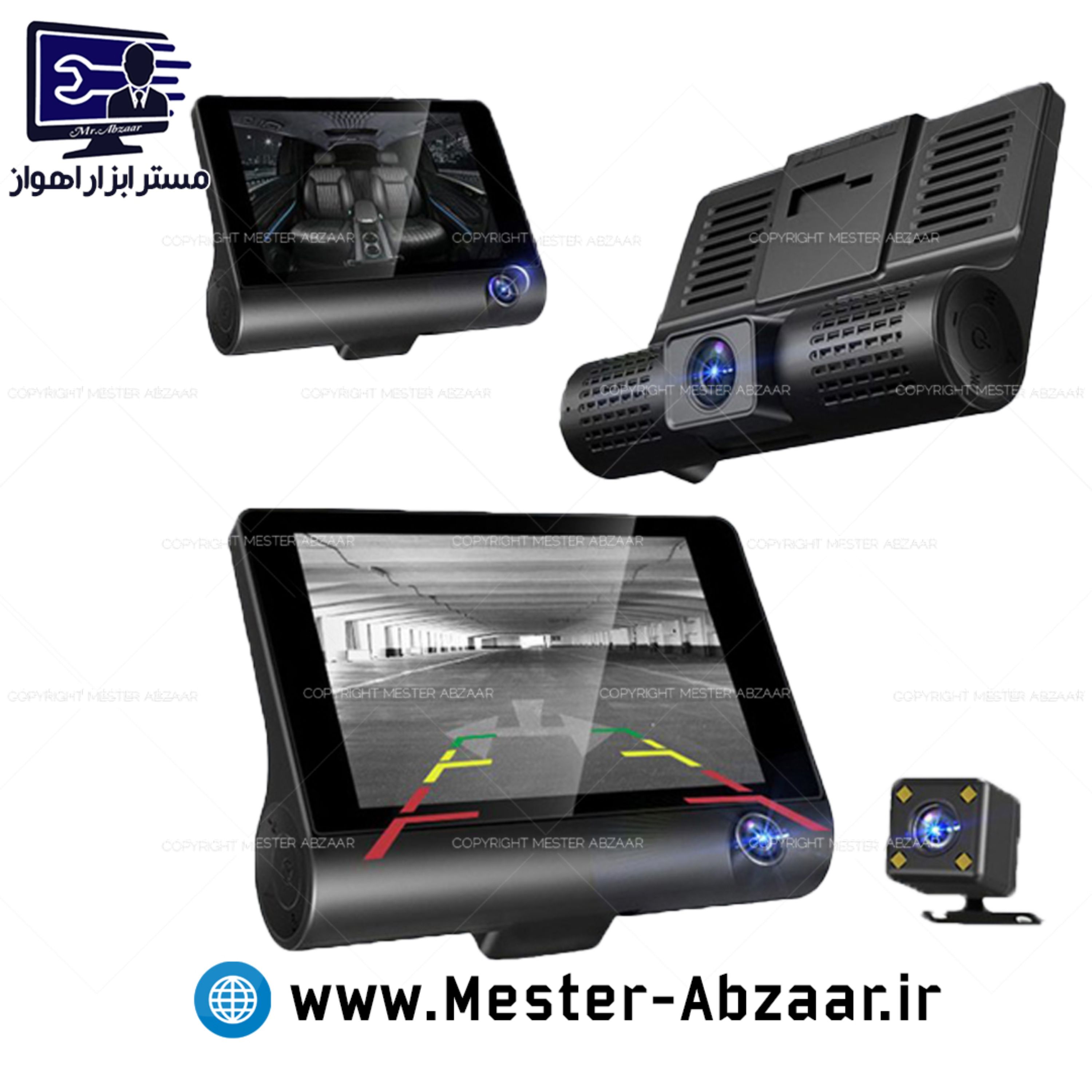 دوربین هوشمند خودرو کابین و بیرون ماشین سفر FULL HD 1080P مدل VIDEO CARDVR T909