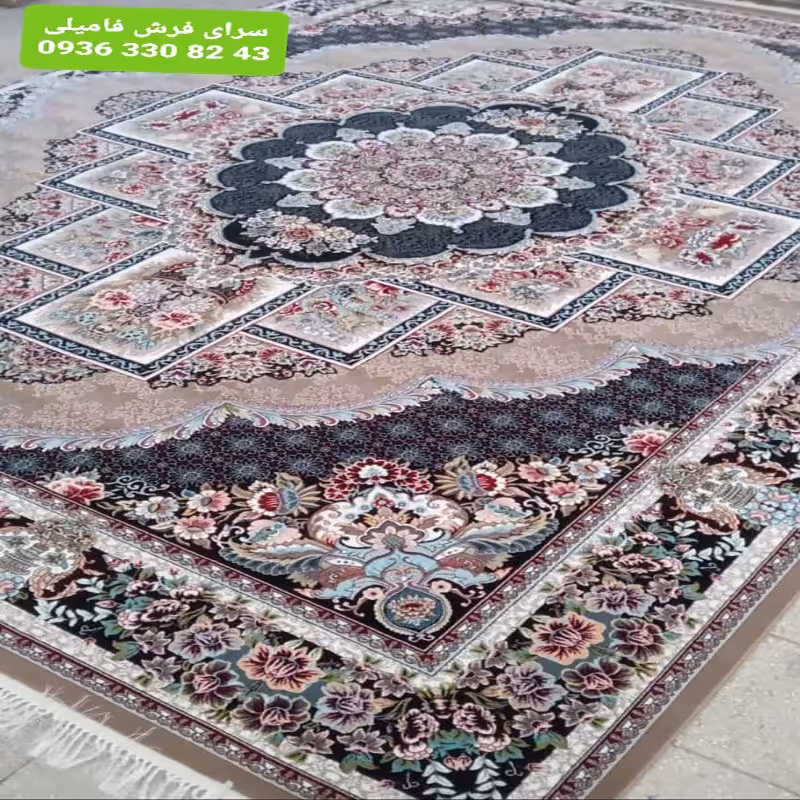 فرش ماشینی طرح ناردون نسکافه ای12متری700شانه تراکم2550 نخ اکریلیک