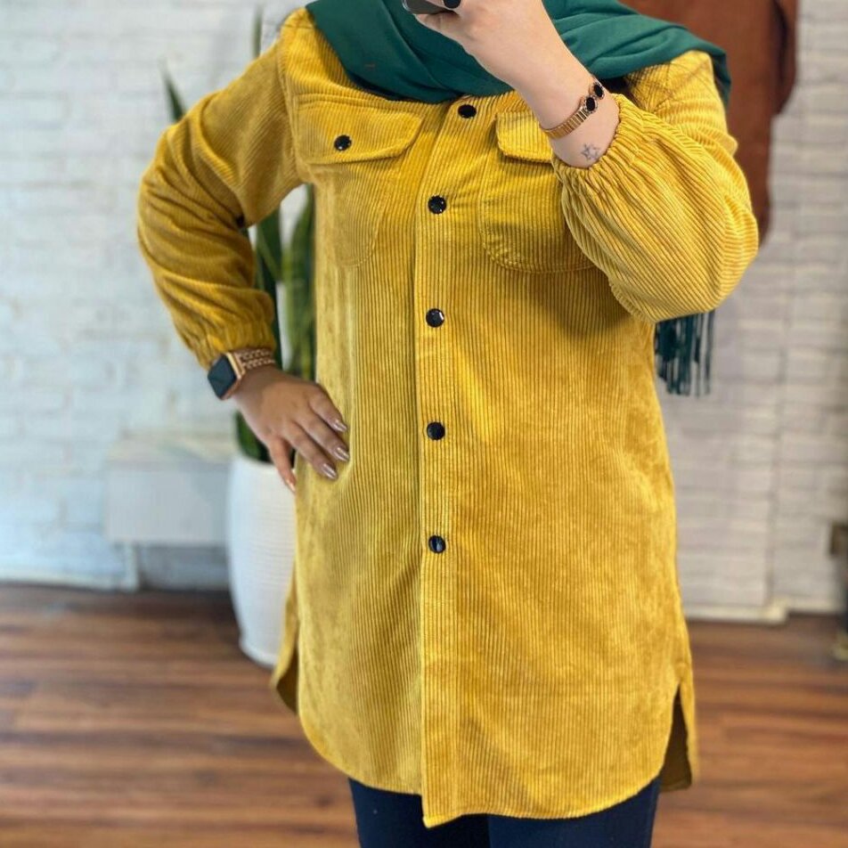 مانتو زنانه مخمل کبریتی اعلا دو جیب