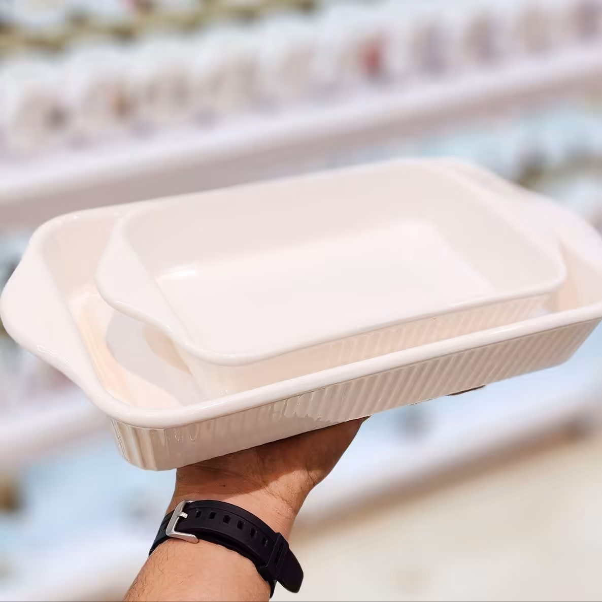 
✅تابه مرغ خوری مستطیل دوتایی جفتی ترنج 
