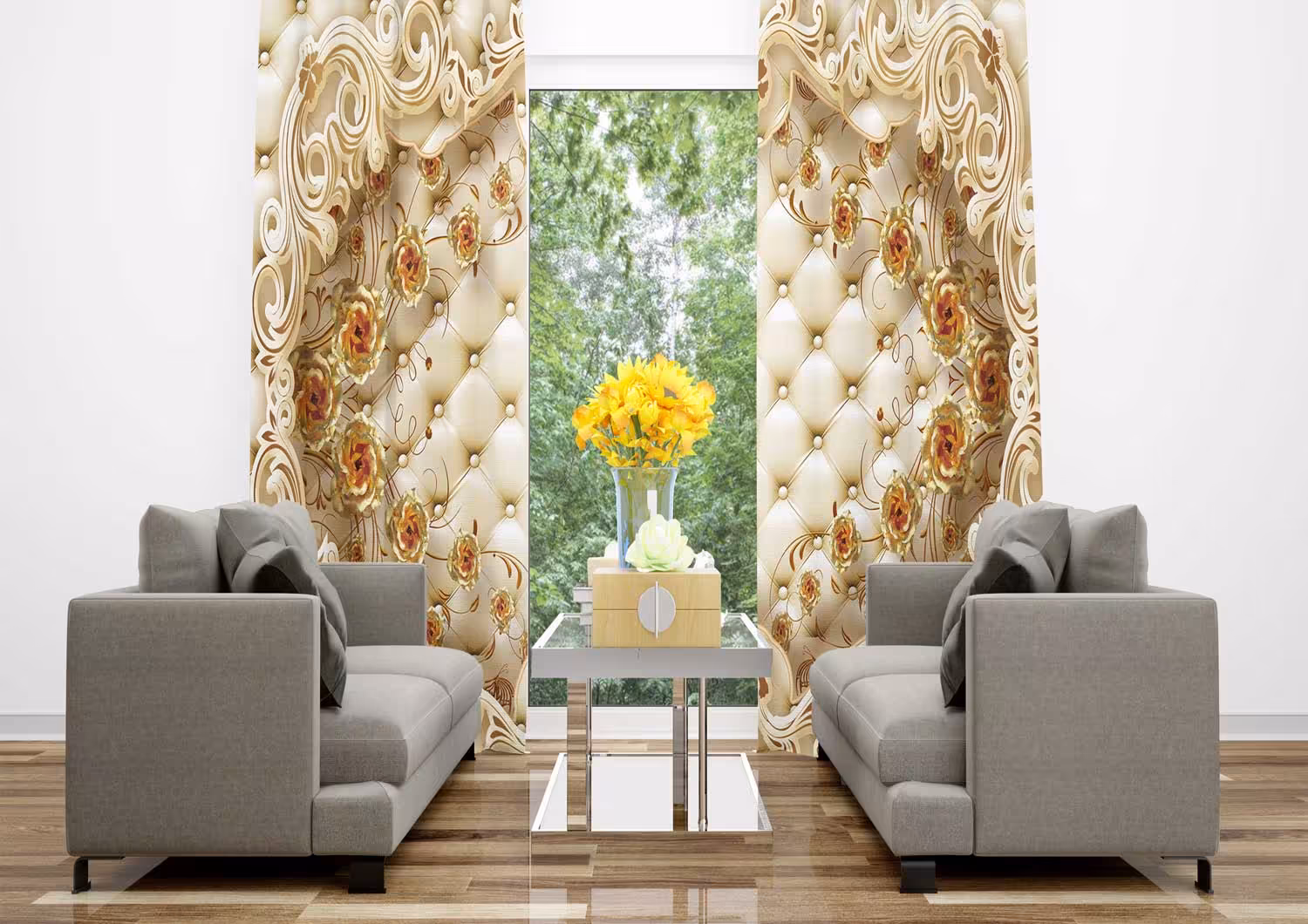 پرده تصویری گل پیچی