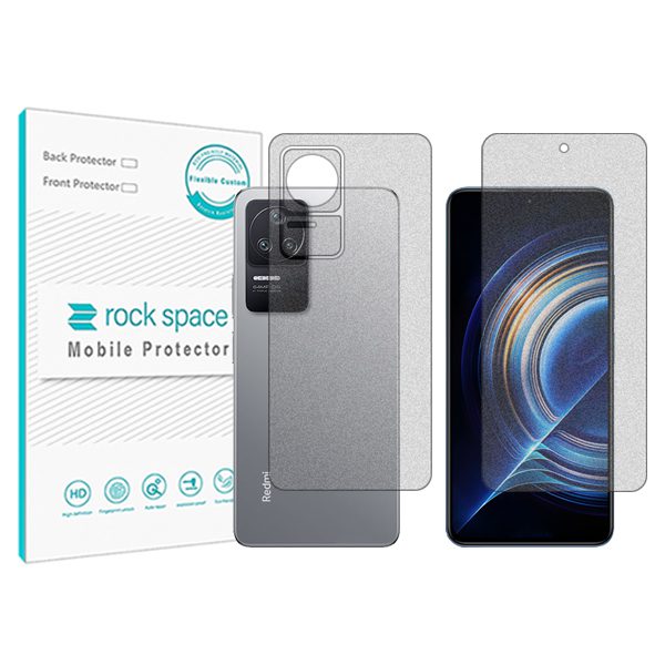 گلس صفحه نمایش و پشت گوشی شیائومی Redmi K50 مدل نانو هیدروژل گیمینگ برند راک اسپیس کدSS