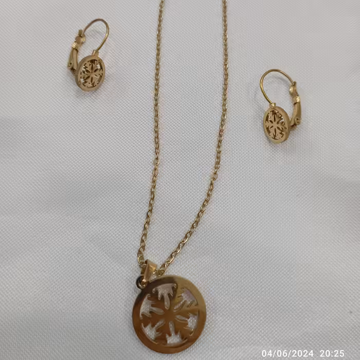 گوشواره و گردنبند استیل کد 20