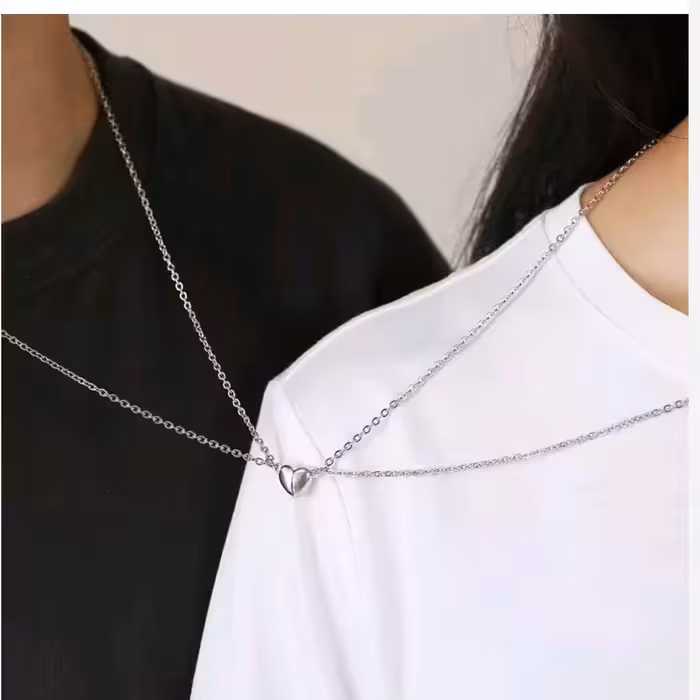 ست گردنبند کاپلی دوتایی مگنتی قلب 