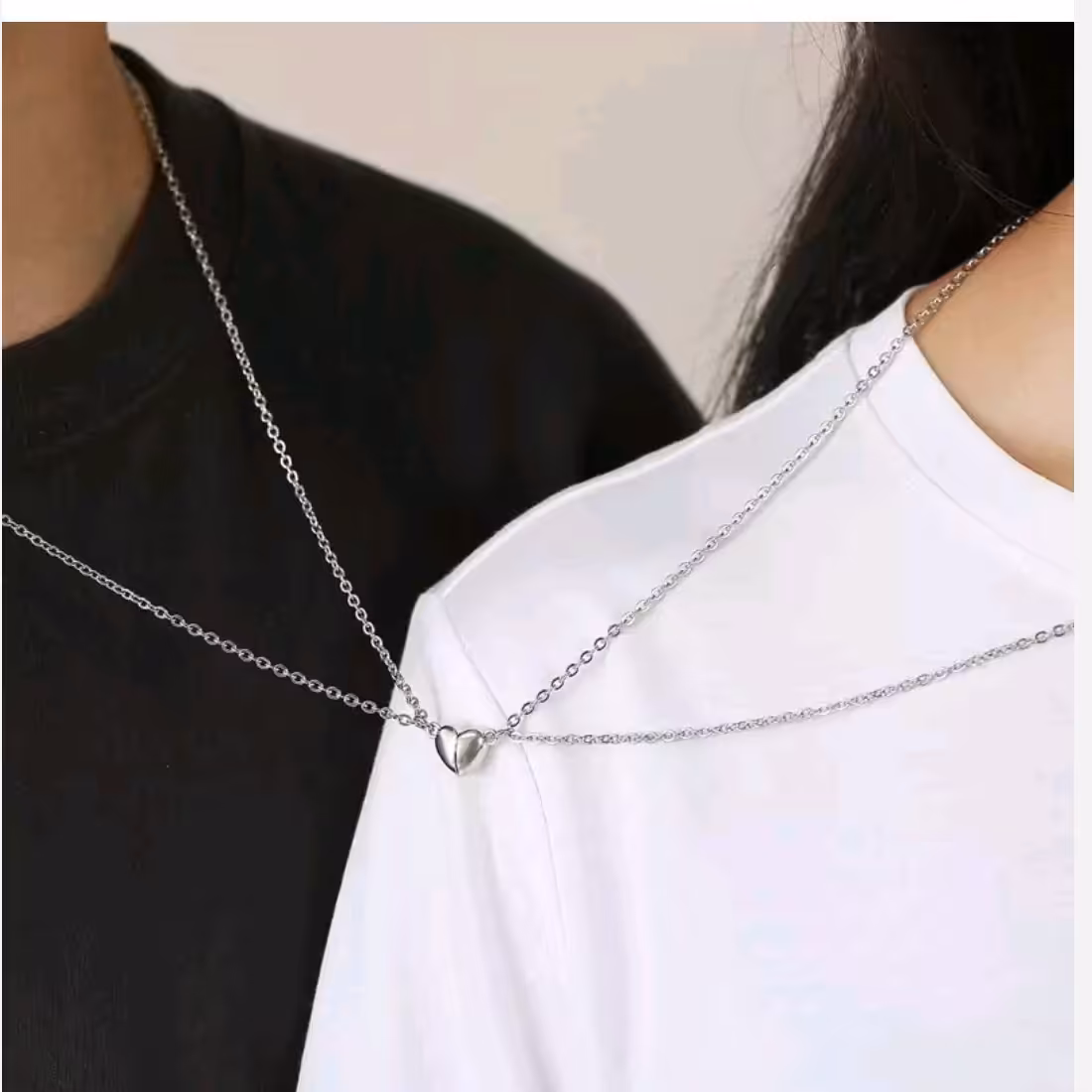 ست گردنبند کاپلی دوتایی مگنتی قلب 