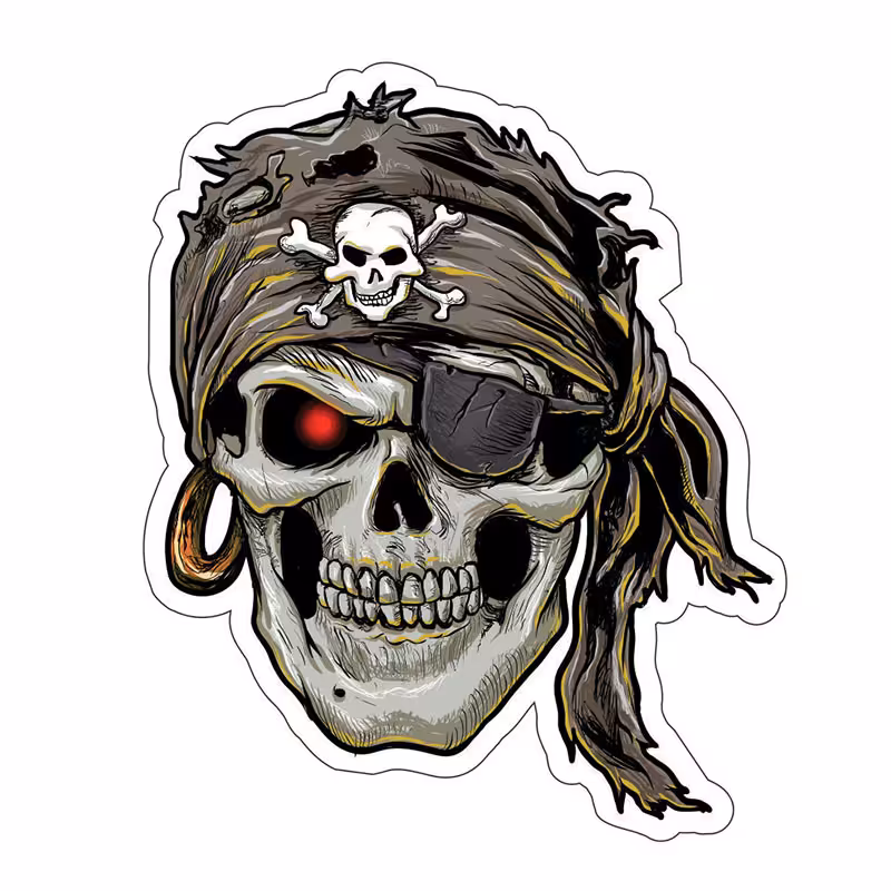 استیکر لپ تاپ طرح اسکلت دزد دریایی مدل P1