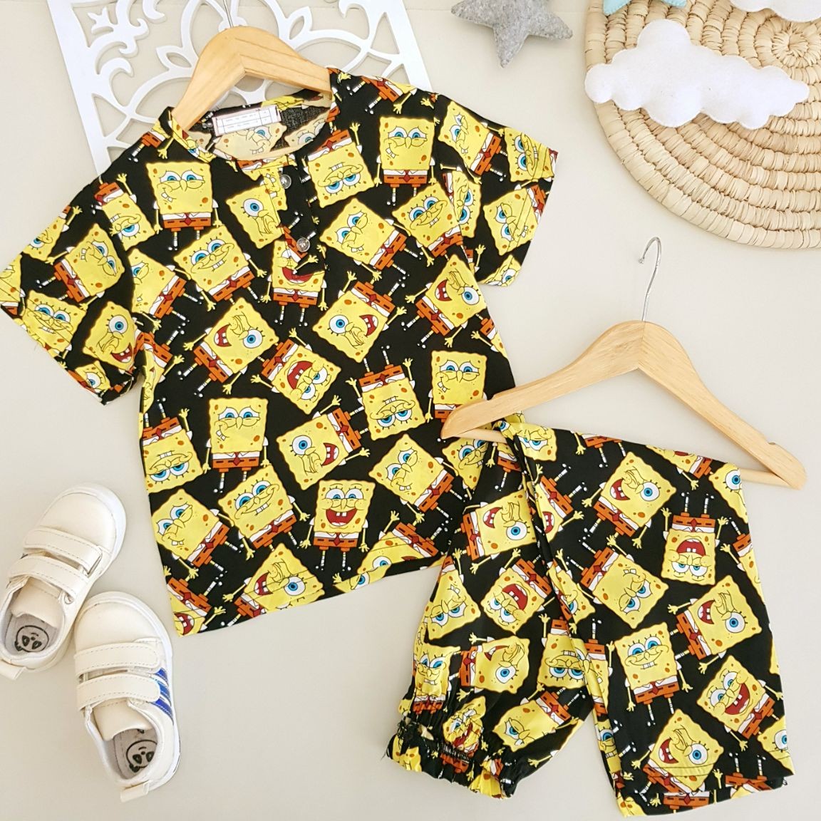 تیشرت شلوار نخی اسپرت کد 2558 سایز 40 تا 55 مناسب 18 ماه تا 9 سال