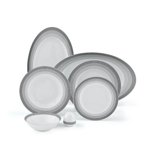 سرویس چینی سیلور لاینر 6 نفره چینی زرین ایتالیا اف 28 پارچه