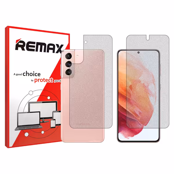 گلس صفحه نمایش و پشت گوشی سامسونگ Galaxy S21 مدل مات برند ریمکس کد SS