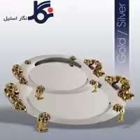 سینی استیل دسته طلا شرکت نگارسایز کوچک
