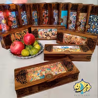مجموعه ی 24 عددی جعبه چوبی سه خانه ی گلشن طرح متفرقه صنایع دستی تامی لند 