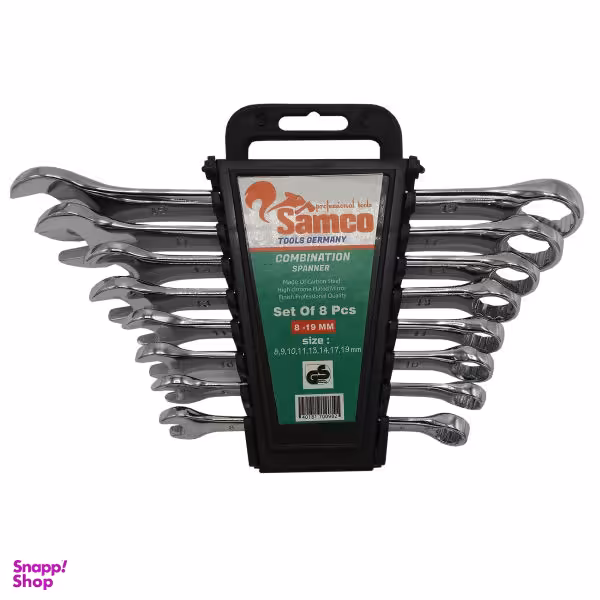 مجموعه 8 عددی آچار یک سر تخت و یک سر رینگی سامکو مدل YP08