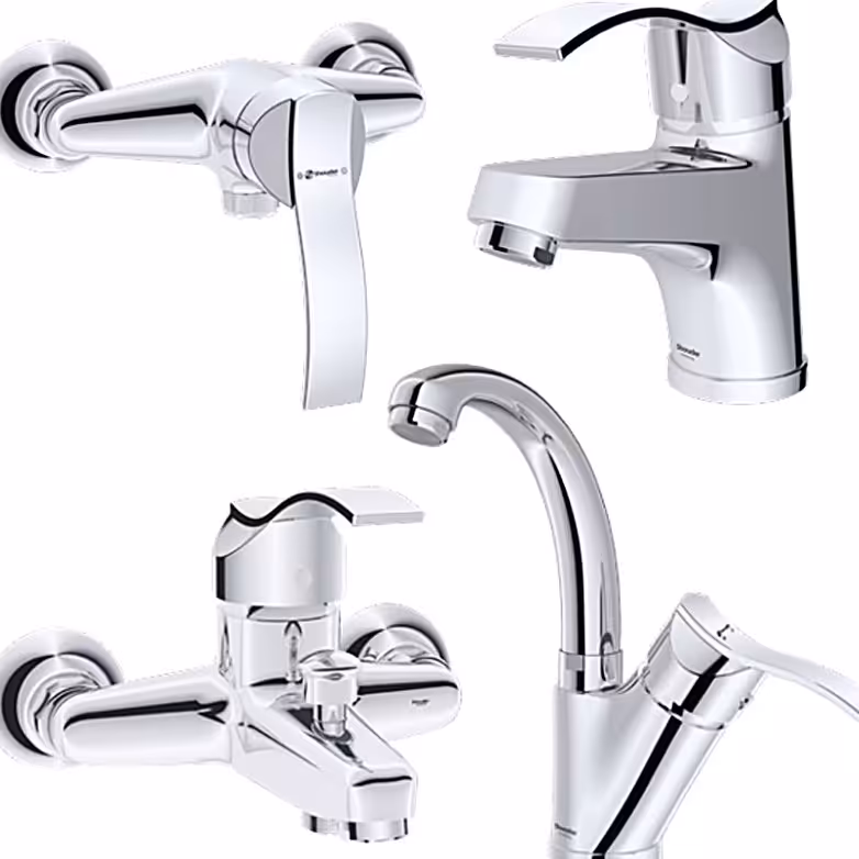 ست شیرآلات شودر مدل اپال ( کروم )