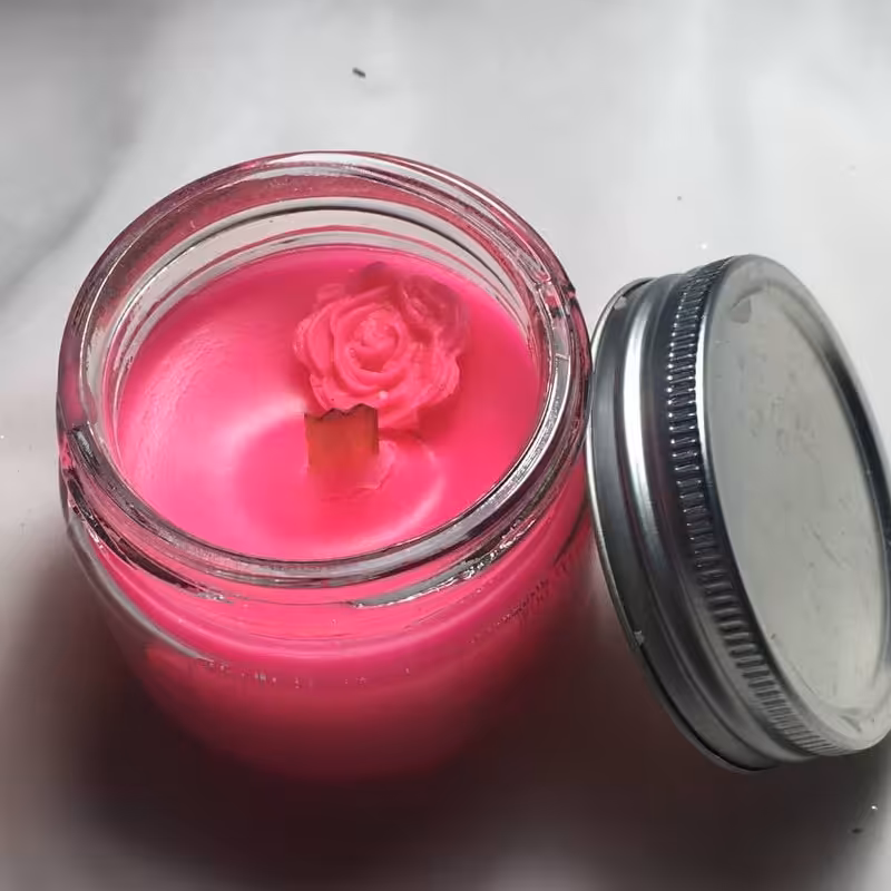 شمع جار شیشه ای معطر با رایحه ارکیده 