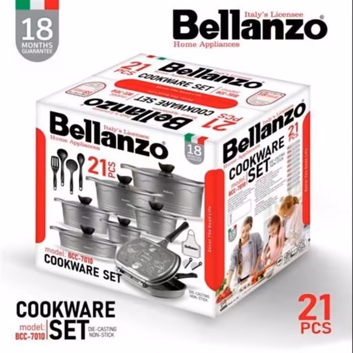 سرویس قابلمه 21 پارچه چدن برند بلانزو مدل 7010