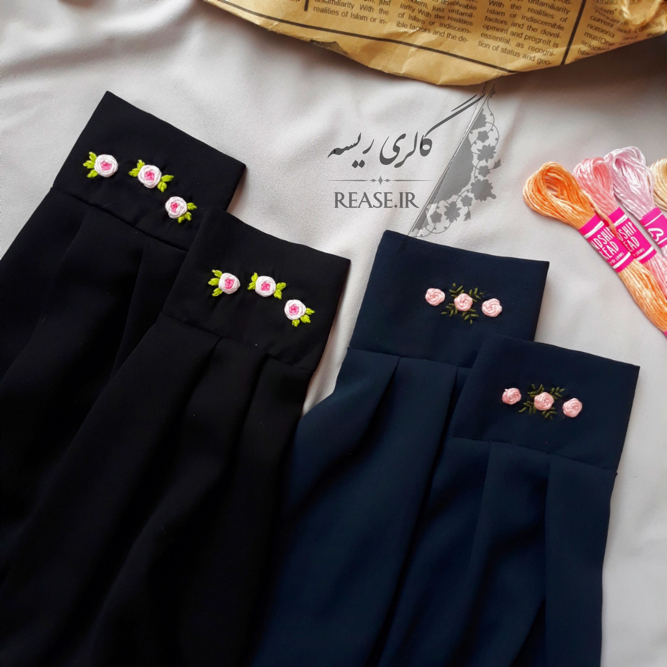 ساق دست کرپ حریر گلدوزی