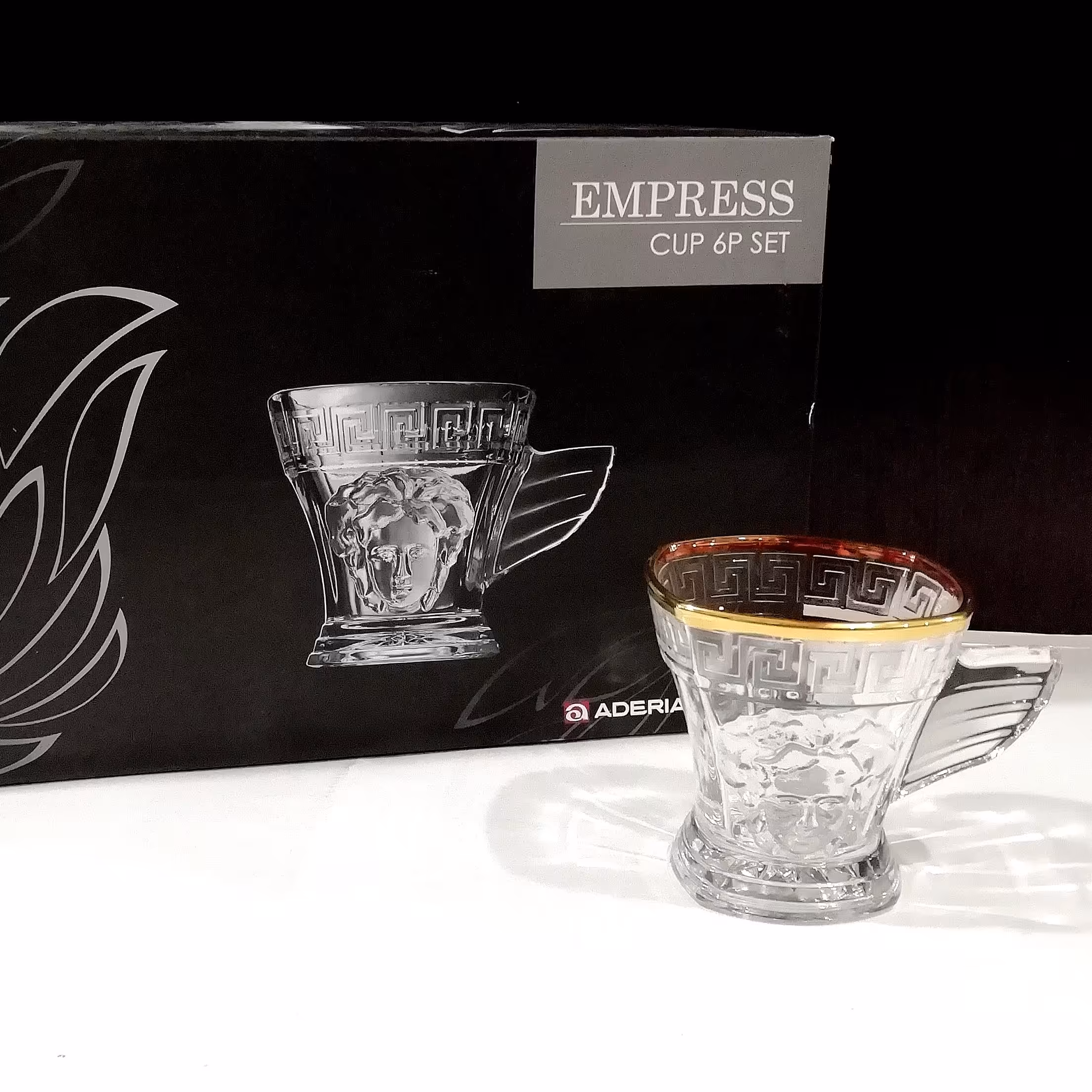 فنجان چایخوری شش عددی لب طلا ورساچ برند آدریا