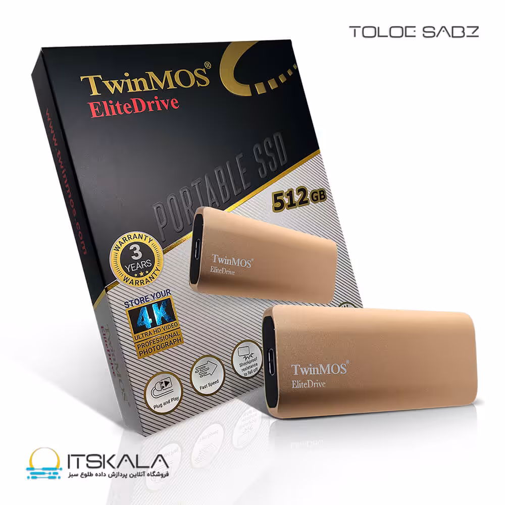 قیمت و خرید اس اس دی اکسترنال تویین موس TwinMOS External SSD EliteDrive 512GB | ITSKALA