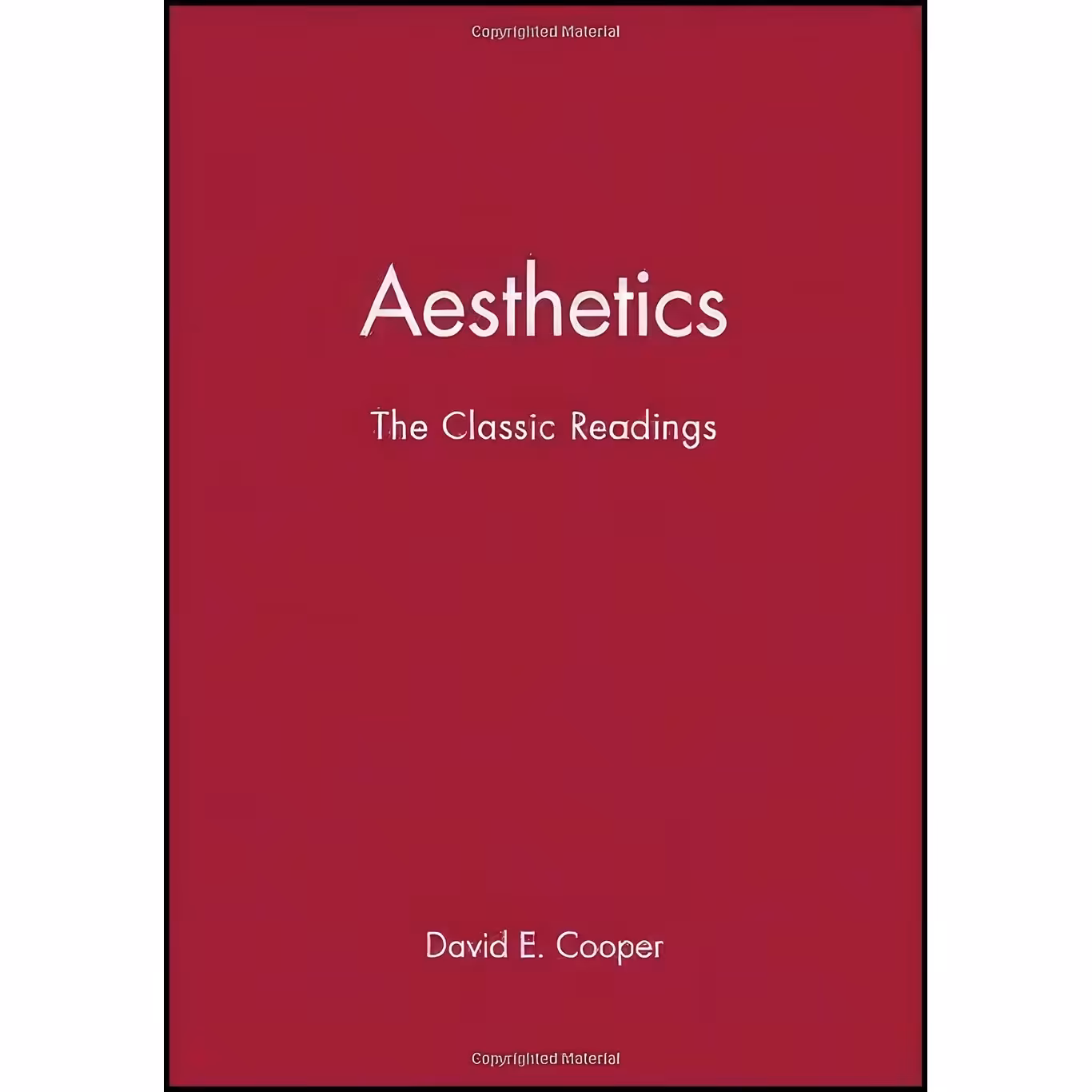 کتاب زبان اصلی Aesthetics اثر David Edward Cooper