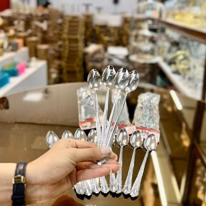 قاشق شربت خوری 12 عددی  قاشق بلند شربت خوری در پلاسکو دهقان 