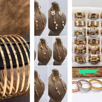 زیورآلات سه عدد النگو طرح دار یک عدد گوشواره و انگشتر مناسبت کادو دادن 