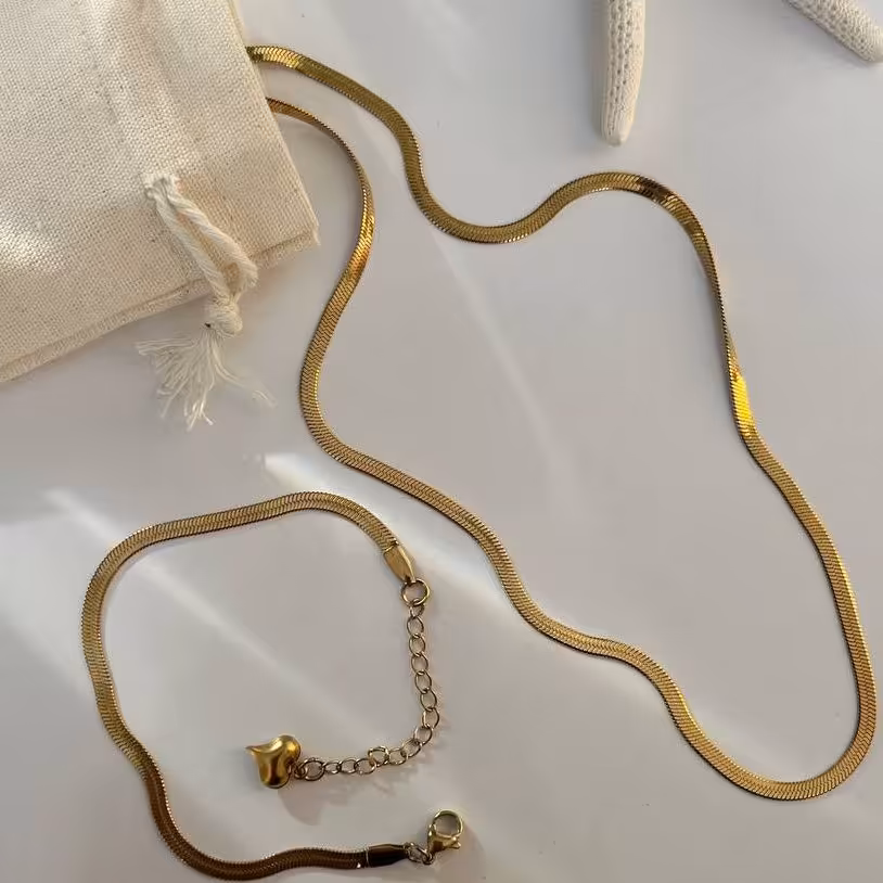 گردنبند دستبند ماری کاملا رنگ ثابت ضدحساسیت