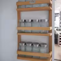 جا ادویه 12 تا یی چوبی و شیشه 