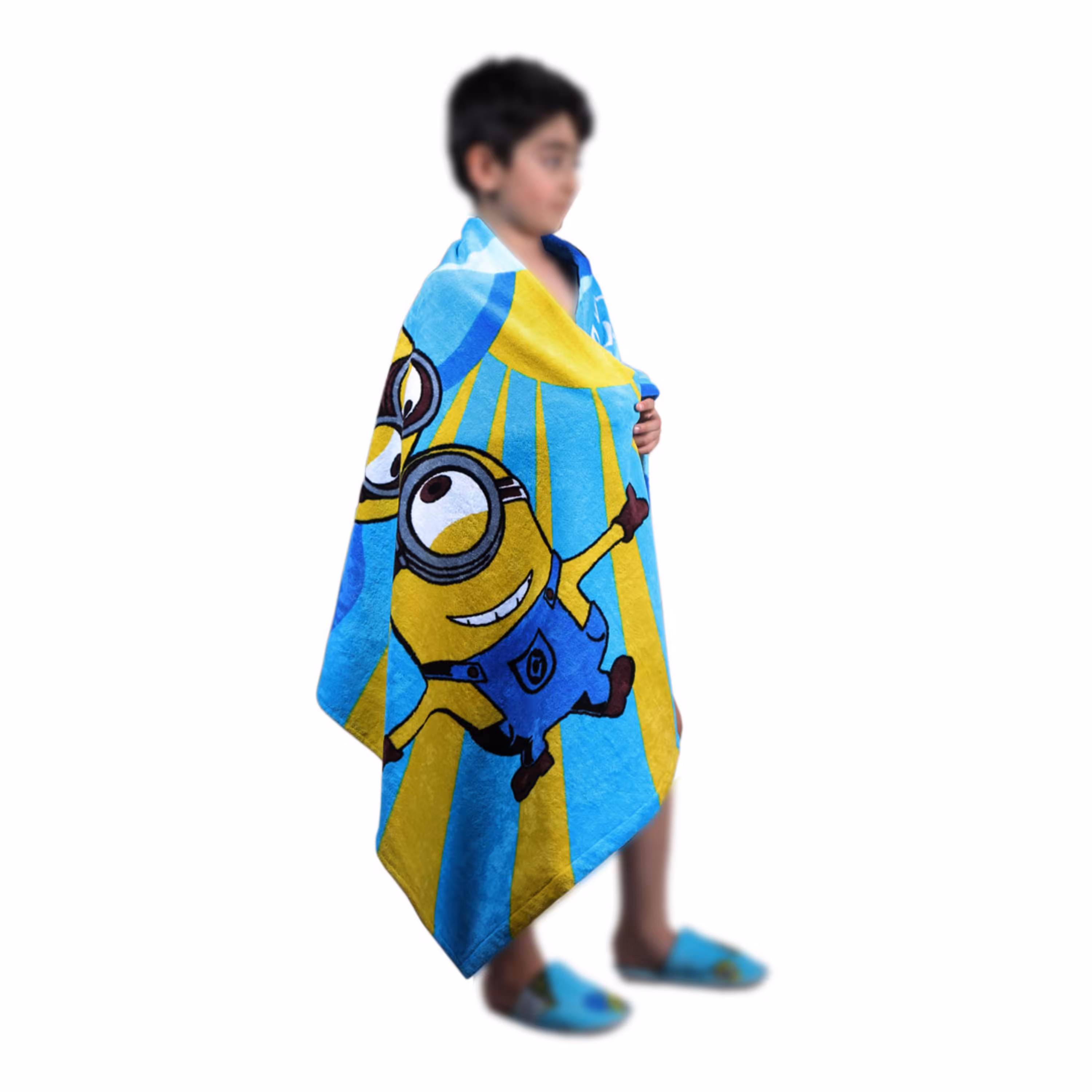 حوله استخری پودایران طرح مینیون با ابعاد 70در140 (100درصد پنبه) با رنگ ثابت