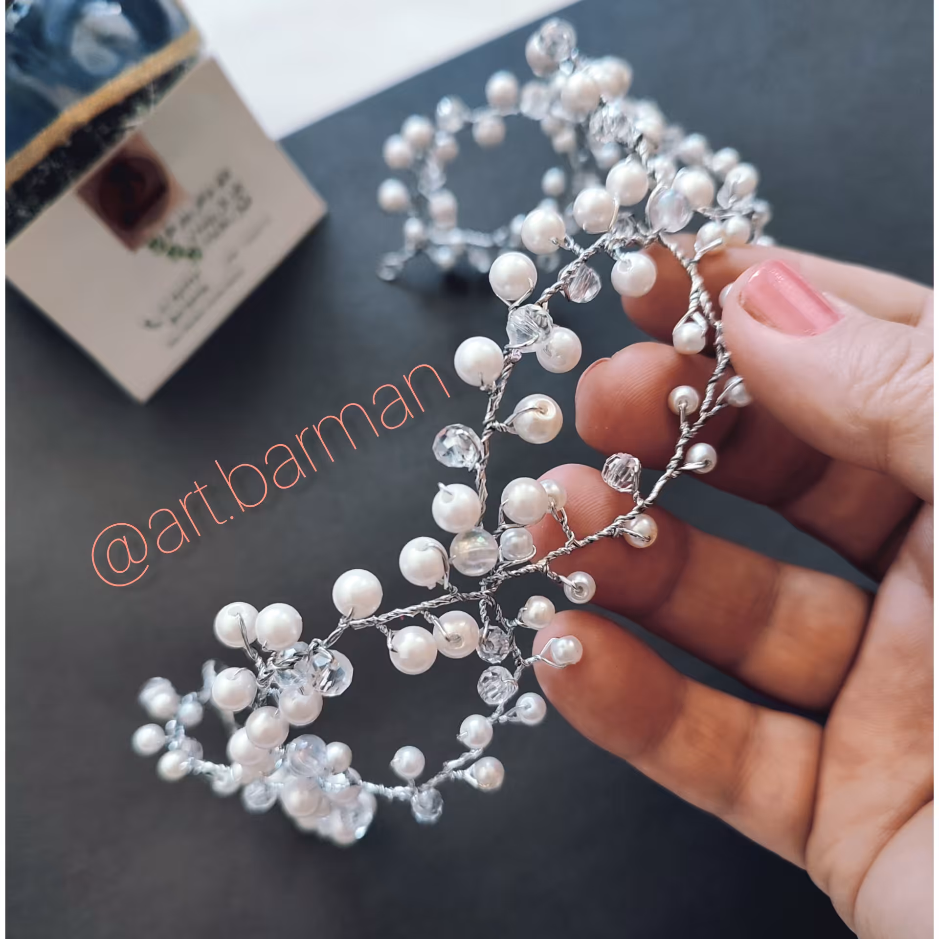 ریسه جذاب کریستال مرواریدی