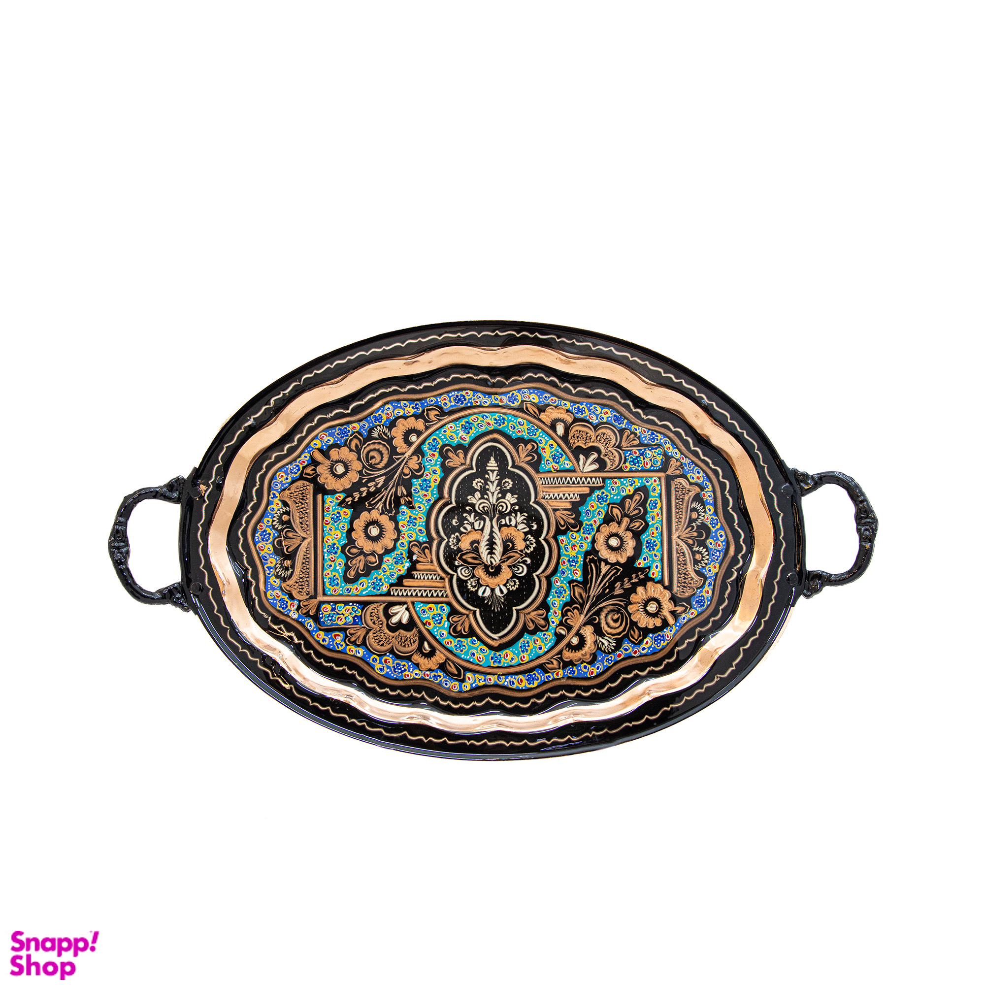 سینی بیضی الماس تراش نقاشی مینیاتوری کد 7200