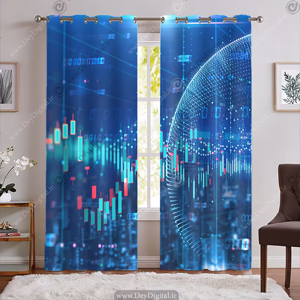 پرده پانچی طرح نمودار های ترید ارز دیجیتال BA-4290-s