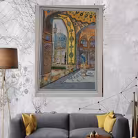 تابلوی آبرنگ مسجد امام صادق اصفهان ..اثری بسیاری زیبا و چشم نواز 