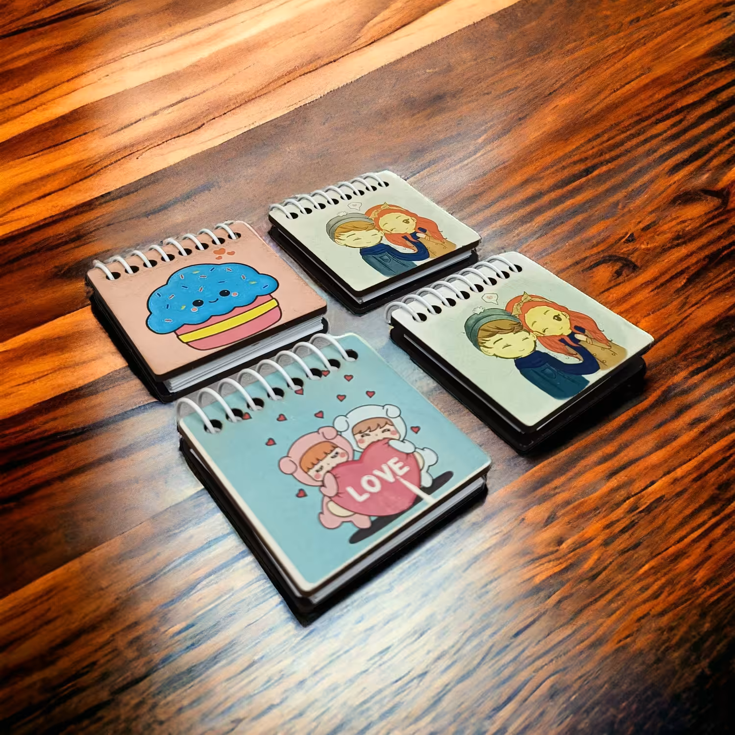 دفترچه یادداشت نقلی 50 برگ جلد چوبی بسته 1 عددی